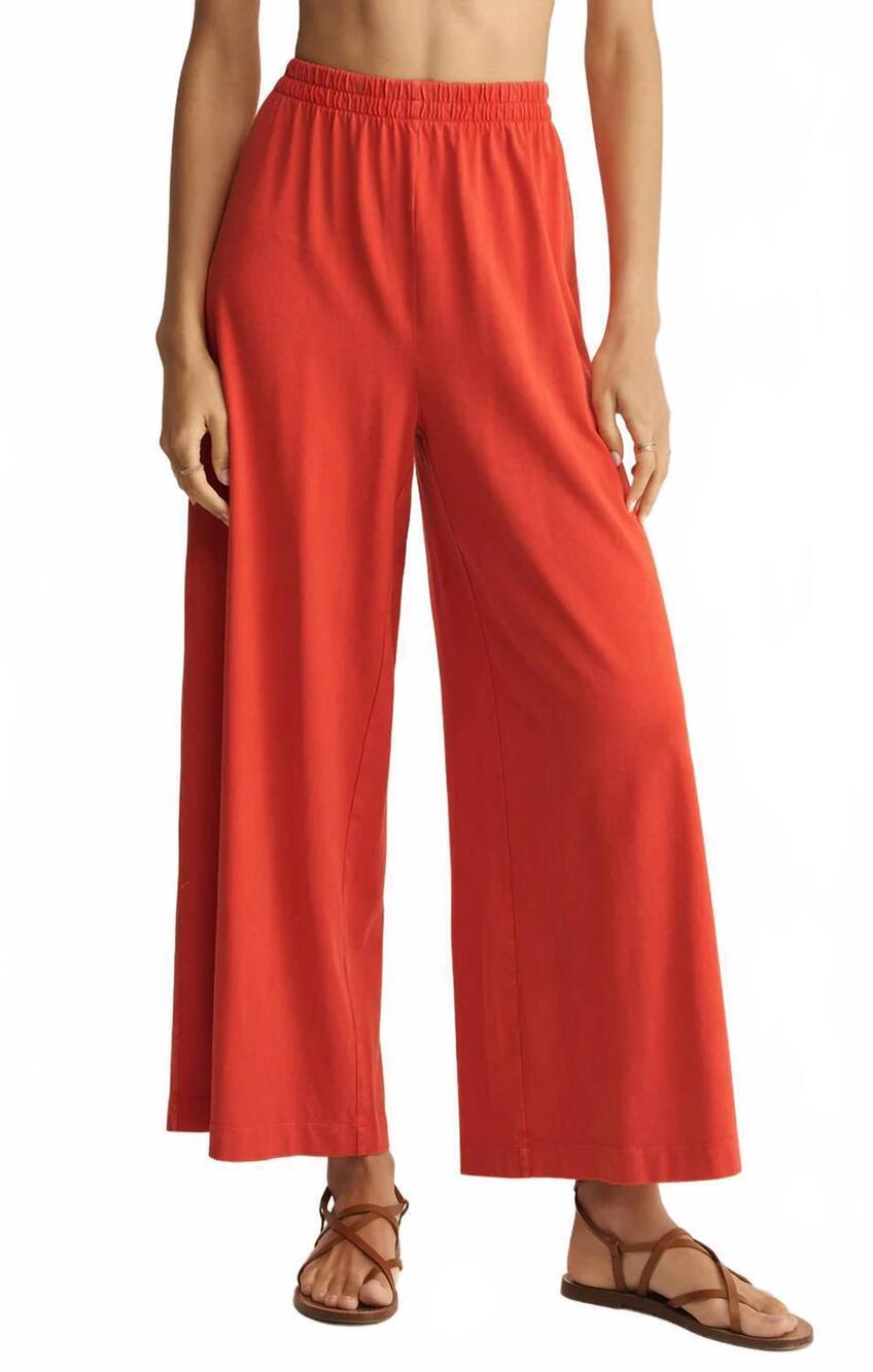 NEW Z SUPPLY scout jersey crop flare pants in lychee